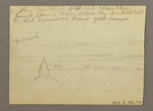 Tekening, Fontein op het plein van de Sint-Pietersbasiliek, Rome, Italië, januari 1868 door Frederic Edwin Church