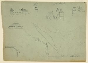 Tekening, Van Salzkammergut, Oostenrijk en de Konigssee, bij Berchtesgaden, Beieren, juli 1868 door Frederic Edwin Church