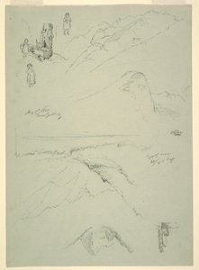 Tekening, van "bij Golling," Oostenrijk, 5 augustus 1868 door Frederic Edwin Church