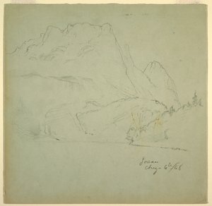 Tekening, Van een van de Gosau meren, Salzkammergut, 6 augustus 1868 door Frederic Edwin Church