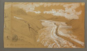 Tekening, Glacier, 21 augustus 1868 door Frederic Edwin Church