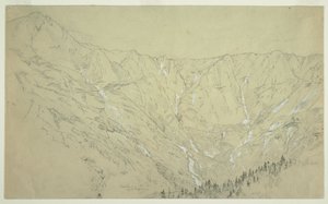 Tekening, Great Basin, Mt. Katahdin, ca. 1877 door Frederic Edwin Church