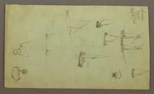 Tekening, Hoofd van een man, Rokende man, Zeilbootstudies, Huis, 27 mei 1868 door Frederic Edwin Church