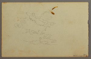 Tekening, Hill Range, mogelijk 1844 door Frederic Edwin Church