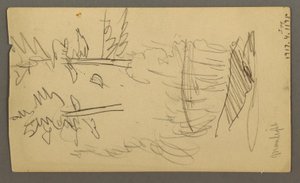 Tekening, Hill range, mogelijk 1877 door Frederic Edwin Church