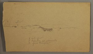 Tekening, Heuvels, regenboog, mogelijk 1865-66 door Frederic Edwin Church