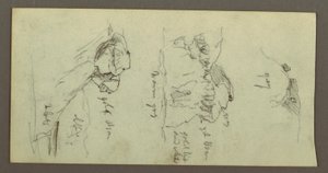 Tekening, Heuveltoppen en hellingen, mogelijk 1868 door Frederic Edwin Church