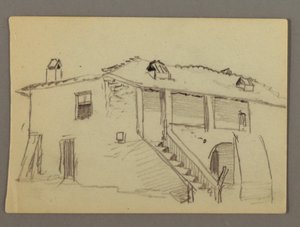 Tekening, Huis, mogelijk 1868-69 door Frederic Edwin Church