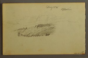 Tekening, Huis, zeilboot, plant, september 1844 door Frederic Edwin Church