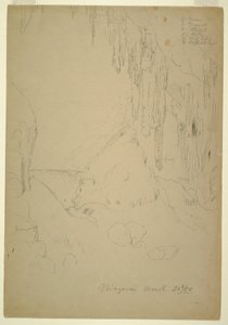 Tekening, ijs, Niagara watervallen, 20 maart 1856 door Frederic Edwin Church