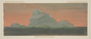 Tekening, ijsberg tegen avondlucht, juni 1859 door Frederic Edwin Church