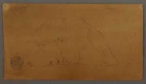 Tekening, ijsberg, Labrador, Newfoundland of Nova Scotia, 1859 door Frederic Edwin Church