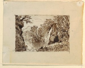 Tekening, Fantasielandschap met, ca. 1870-73 door Frederic Edwin Church