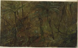 Tekening, In de bossen van Jamacia, West-Indië, 1865 door Frederic Edwin Church