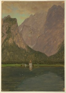 Tekening, Koenigsee, bij Berchtesgaden, Beieren, 1868 door Frederic Edwin Church