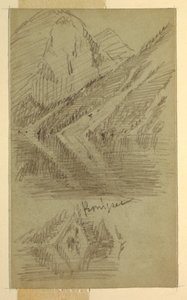 Tekening, Königssee, Berchtesgaden, Beieren, juni of juli 1868 door Frederic Edwin Church
