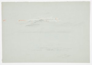 Tekening, Lake Millinoket en Mount Katahdin, 1878 door Frederic Edwin Church