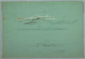 Tekening, Lake Millinoket en Mount Katahdin, 1878 door Frederic Edwin Church