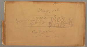 Tekening, Meer en oever, mogelijk 1876 door Frederic Edwin Church