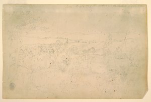 Tekening, Landschap, juli 1844 door Frederic Edwin Church