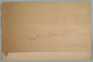 Tekening, Landschap bij Melgar, Colombia, juli 1853 door Frederic Edwin Church
