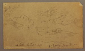 Tekening, Landschap; Verso: Botanische schetsen, 1865 door Frederic Edwin Church