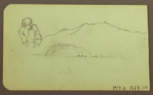 Tekening, Landschap; Verso: Figuur, Landschap, 1883 door Frederic Edwin Church