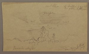 Tekening, Landschap; Verso: Lucht, augustus 1865 door Frederic Edwin Church