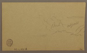 Tekening, Landschap; Verso: Lucht, augustus 1865 door Frederic Edwin Church