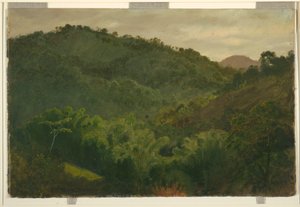 Tekening, Landschap van Jamaica, West-Indië, 1865 door Frederic Edwin Church