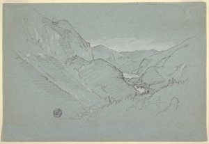 Tekening, Landschap van de Alpen, augustus-september 1868 door Frederic Edwin Church