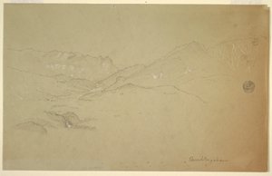 Tekening, Landschap bij Berchtesgaden, juni-juli 1868 door Frederic Edwin Church