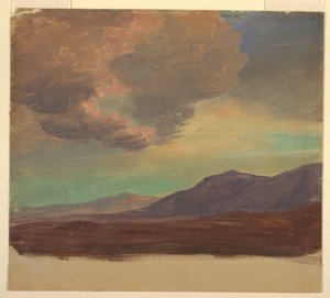 Tekening, Landschap, bij Palastine of Syrië, 1868 door Frederic Edwin Church