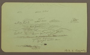 Tekening, Landschap met kerk; Verso: Landschap, 1883 door Frederic Edwin Church