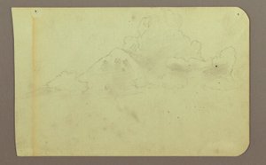 Tekening, Landschap met wolken; Verso: Berg, 1883 door Frederic Edwin Church