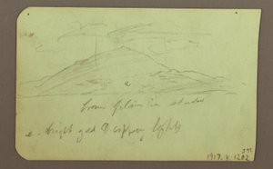 Tekening, Landschap met wolken; Verso: Berg, 1883 door Frederic Edwin Church