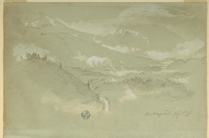Tekening, Landschappen, buurt van Berchtesgaden, 1868 door Frederic Edwin Church