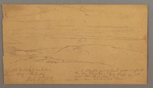 Tekening, Louis Bay, Labrador, 7 juli 1859 door Frederic Edwin Church
