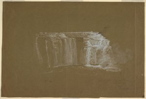 Tekening, Lower Falls, Genesee River, Rochester, New York, 1848 door Frederic Edwin Church