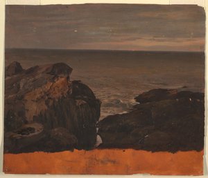 Tekening, Kust van Maine, ca. 1850 door Frederic Edwin Church