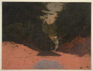 Tekening, Maine, Bergstroom, augustus-september 1851 door Frederic Edwin Church