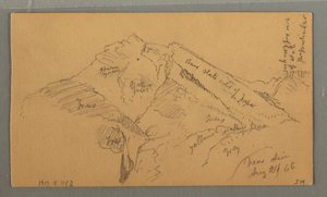 Tekening, Middeleeuws Kasteel, Huis Cascade, 24 augustus 1868 door Frederic Edwin Church