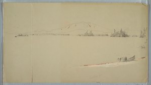 Tekening, Millinocket Lake, Maine, september 1878 door Frederic Edwin Church