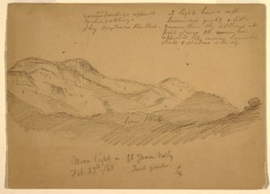 Tekening, Maanlicht in El Yumen Valley, Arabië, 29 februari 1868