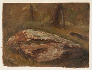 Tekening, Mossy Rock, augustus 1845 door Frederic Edwin Church