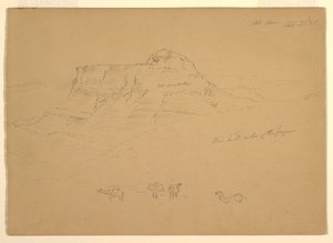 Tekening, Mount Hor, 23 februari 1868 door Frederic Edwin Church