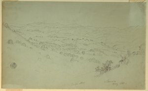 Tekening, Berglandschap, Jamaica, 1865 door Frederic Edwin Church