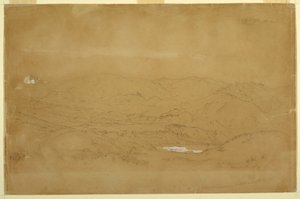 Tekening, Berglandschap bij Guanojo en Guaranda, Ecuador, 10 juni 1857 door Frederic Edwin Church