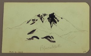Tekening, Berglandschap, Taluca, Figuur; Verso: Popocatapetl, 1883 door Frederic Edwin Church