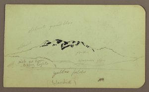 Tekening, Berglandschap, "De Itaccihuatl"; Verso: Bergtoppen, 1883 door Frederic Edwin Church